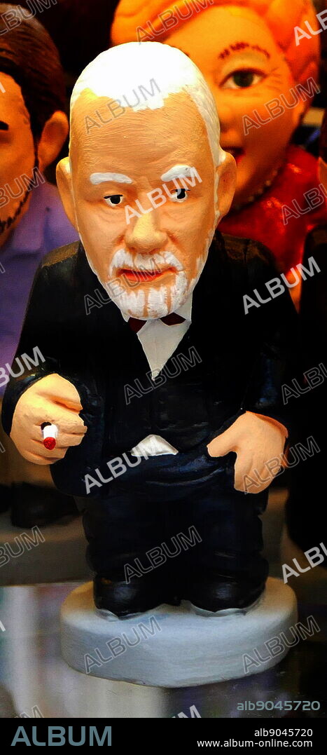 Ceramic figurine of Sigmund Freud (1856 23 September 1939) an Austrian neurologist and the founder of psychoanalysis.