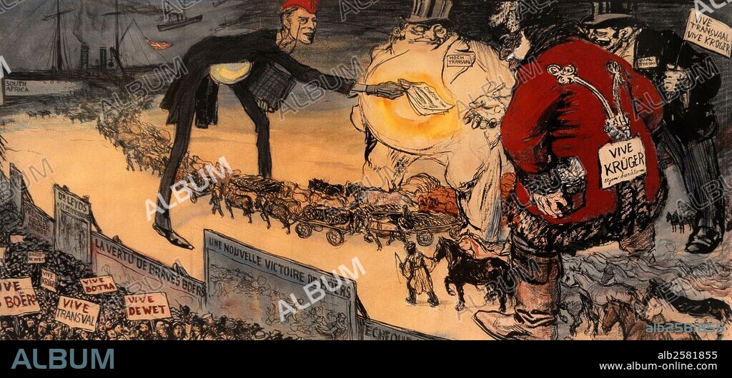 Frantisek Kupka (1871-1957). Czech painter and graphic artist. International Gang of Capitalists. From the cycle Money, 1901. Pen, India ink, watercolour, ink, paper. National Gallery. Prague. Czech Republic.