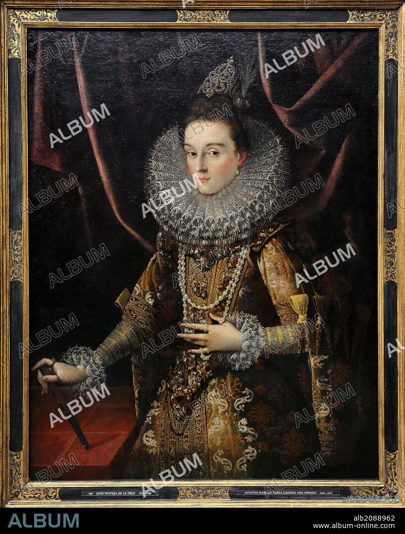 Isabel Clara Eugenia de Austria (1566-1633), infanta de España, hija del rey Felipe II de España y de Isabel de Valois. Soberana de los Países Bajos (1598-1621) y Gobernadora de los Países Bajos (1621-1633). La infanta Isabel Clara Eugenia, 1599. Oleo de Juan Pantoja de la Cruz (1553 1608). Pintor español renacentista, especializado en el retrato cortesano. Alte Pinakothek. Munich. Alemania. Europa.