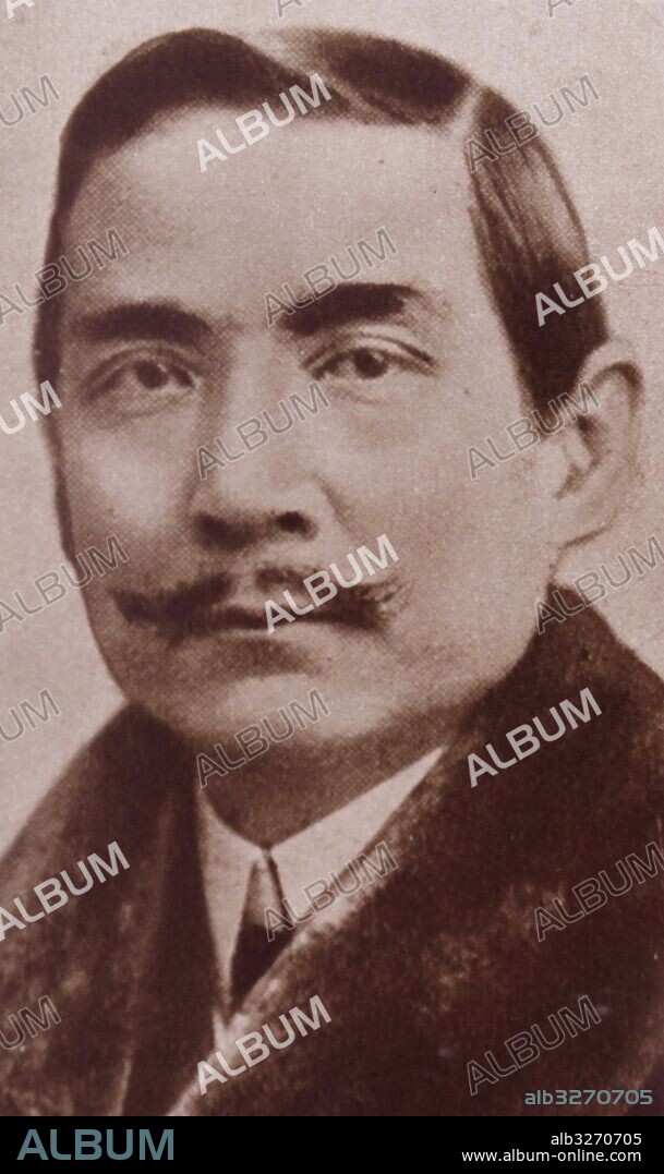 Photographic print of Sun Yat-sen (1866-1925) a Chinese revolutionary, first president and founding father of the Republic of China, and medical practitioner. Dated 20th Century.