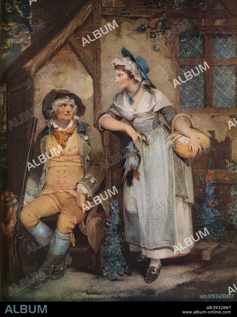 Going to Market, 18th century. After Henry Singleton (1766-1839). From The Connoisseur Vol LXVIII [Otto Limited, London, 1924.].