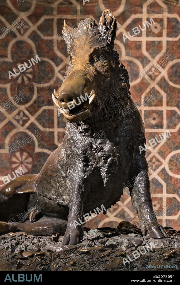 "Little Pig (porcellino)", bronze sculpture by Pietro Tacca, 1633, as a praise of the Grand Duke Cosimo I during the hunt, copy of a Hellenistic marble.