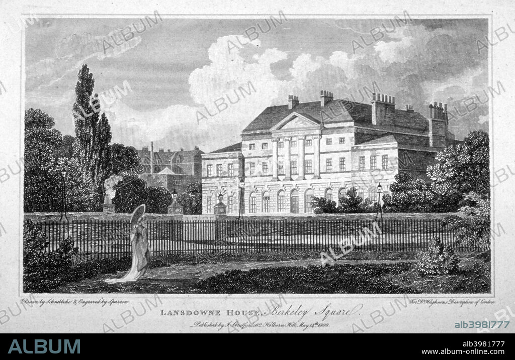 Lansdowne House in Berkeley Square, Mayfair, London, 1808.