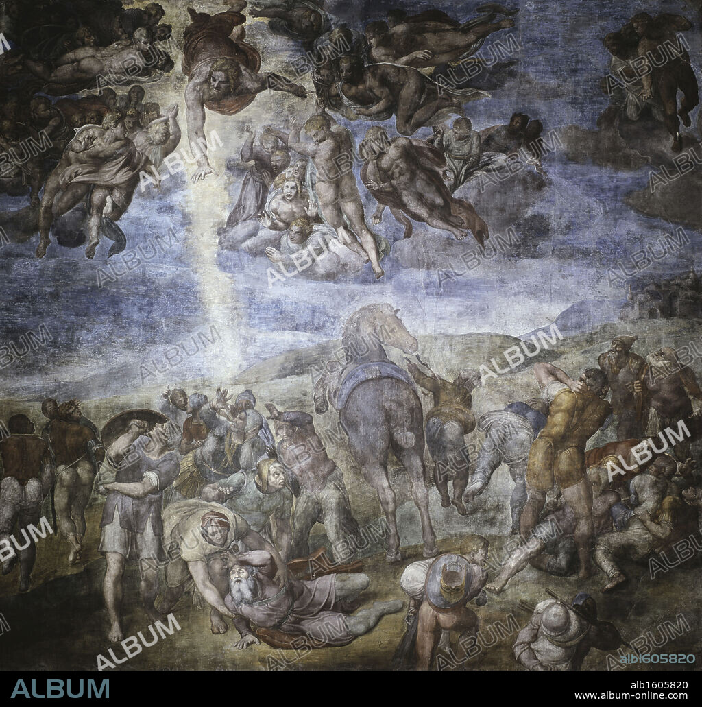 The Conversion of Saul  1542-45  Michelangelo Buonarroti (1475-1564 Italian)  Fresco  Vatican Museums and Galleries, Vatican City.