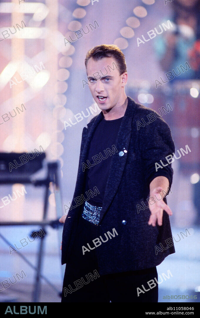 Trio Rio, German, Rock, Latin and Pop group, with singer Peter Fessler, performance with their hit: New York - Rio - Tokyo, Germany, 1986. Trio Rio, German, Rock, Latin and Pop group, with singer Peter Fessler, performance with their song: New York, Rio - Tokyo, Germany, 1986.