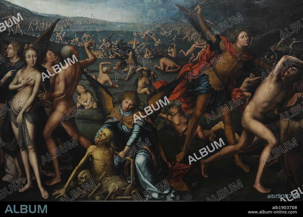 ARTE RENACIMIENTO. FRANCIA. JEAN BELLAGAMBE o JEHAN BELLEGAMBE (a veces Belgamb o Belganb) (1470-1535/1536). Pintor francés de temática religiosa, trípticos y polípticos. Se le conoció como el «Maestro de los Colores» por la transparencia y la interacción de sus colores. Llamado el " Viejo", para distinguirlo de sus descendientes, que también se llamaron Jehan. " TRIPTICO DEL JUICIO FINAL". Detalle de la resurrección de los muertos. 1520-1525. Gemäldegalerie o Pinacoteca de Berlín. Kulturforum. Museos Nacionales de Berlín. (Staatiche Museum). Alemania. Europa.