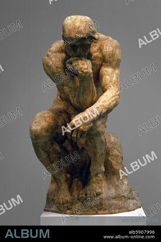 AUGUSTE RODIN. Rodin, Auguste. 1840-1917. "Le Penseur" (Der Denker) ", 1904. (große Fassung). Patinierter Gips, 184,5 × 107 × 150 cm. Inv. S. 161. Paris, Musée Rodin.