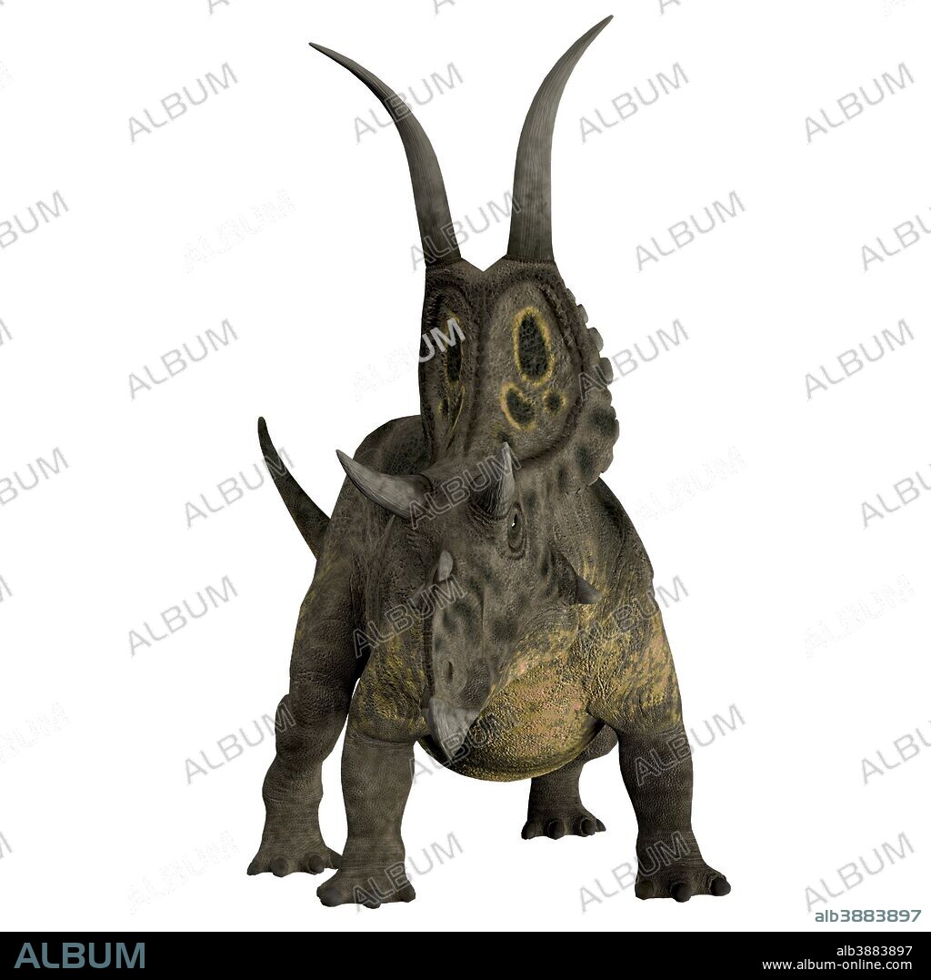 Diabloceratops was a herbivorous dinosaur that lived in the Cretaceous Period of Utah, North America.
