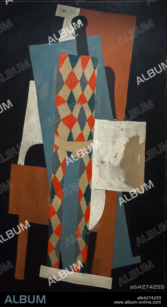 Pablo Picasso / 'Arlequín', 1915, Óleo sobre lienzo, 183,5 x 105,1 cm.