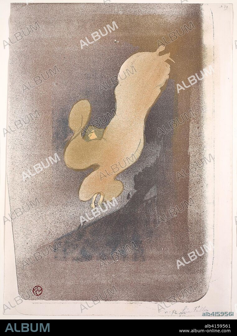 Miss Loïe Fuller. Henri de Toulouse-Lautrec; French, 1864-1901. Date: 1893. Dimensions: 381 × 278 mm (image including stray marks); 382 × 282 mm (sheet). Color lithograph on cream wove paper. Origin: France.