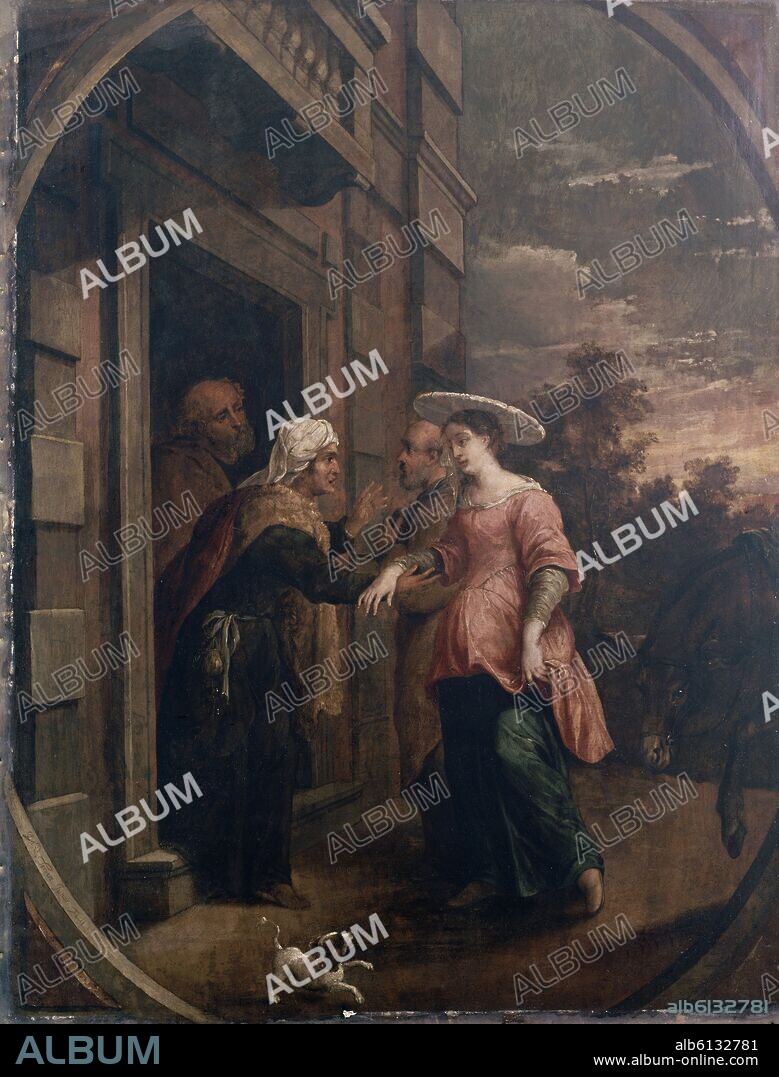 DAVID TENIERS EL JOVEN. LA VISITACION - SIGLO XVII - OLEO/COBRE - 76,5x58 cm - PINTURA BARROCA.