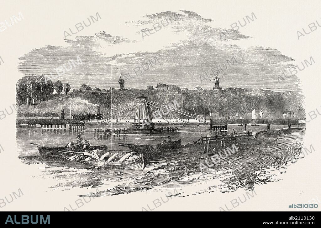 RYE SWING BRIDGE, ON THE SOUTH EASTERN RAILWAY, UK, 1851 engraving.