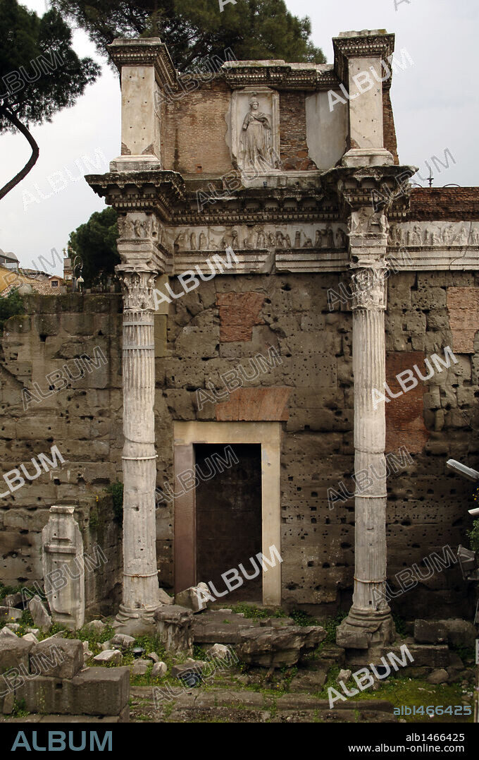 Italy. Rome. Forum of Nerva. Built in  85-97 A.C. It was started by Emperor Domitian but officially completed and opened by his successor, Nerva. It is also referred to as the Transient Forum (Forum Transitorium). The Colonnacce.