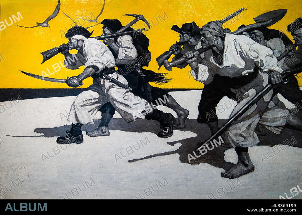 N. C. WYETH (NEWELL CONVERS). Illustration for "Treasure Island" by Robert Stevenson.