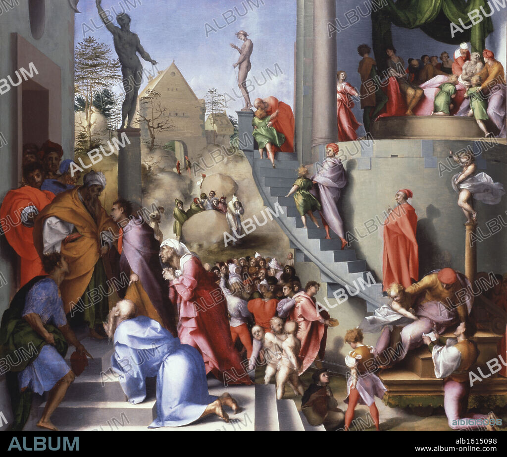 Joseph in Egypt  C. 1515  Jacopo Pontormo (1494-1557 Italian)  Wood  National Gallery, London, England.