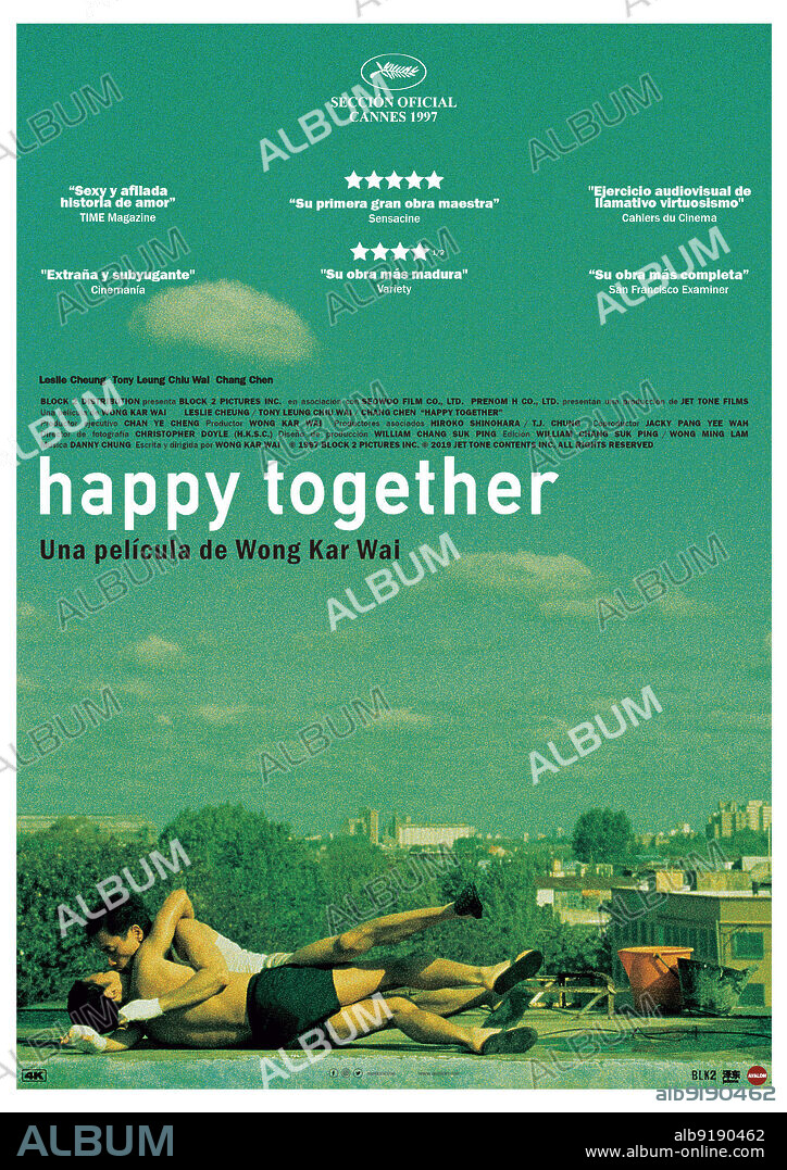 Poster of HAPPY TOGETHER, 1997 (CHUN GWONG CHA SIT), directed by KAR-WAI WONG. Copyright BLOCK 2 PICTURES.