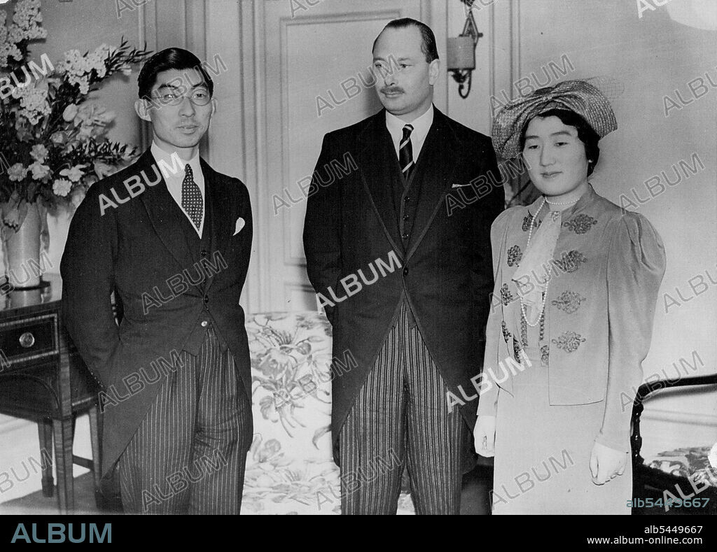 Duke of Gloucester Calls On Prince And Princess Chichibu In London Of Japan -- The Duke of Gloucester with Prince and Princess Chichibu at their hotel in London.The Duke of Gloucester called on Prince and Princess Chichibu of Japan at their London hotel shortly after their arrival to represent the Emperor at the Coronation. April 13, 1937.
