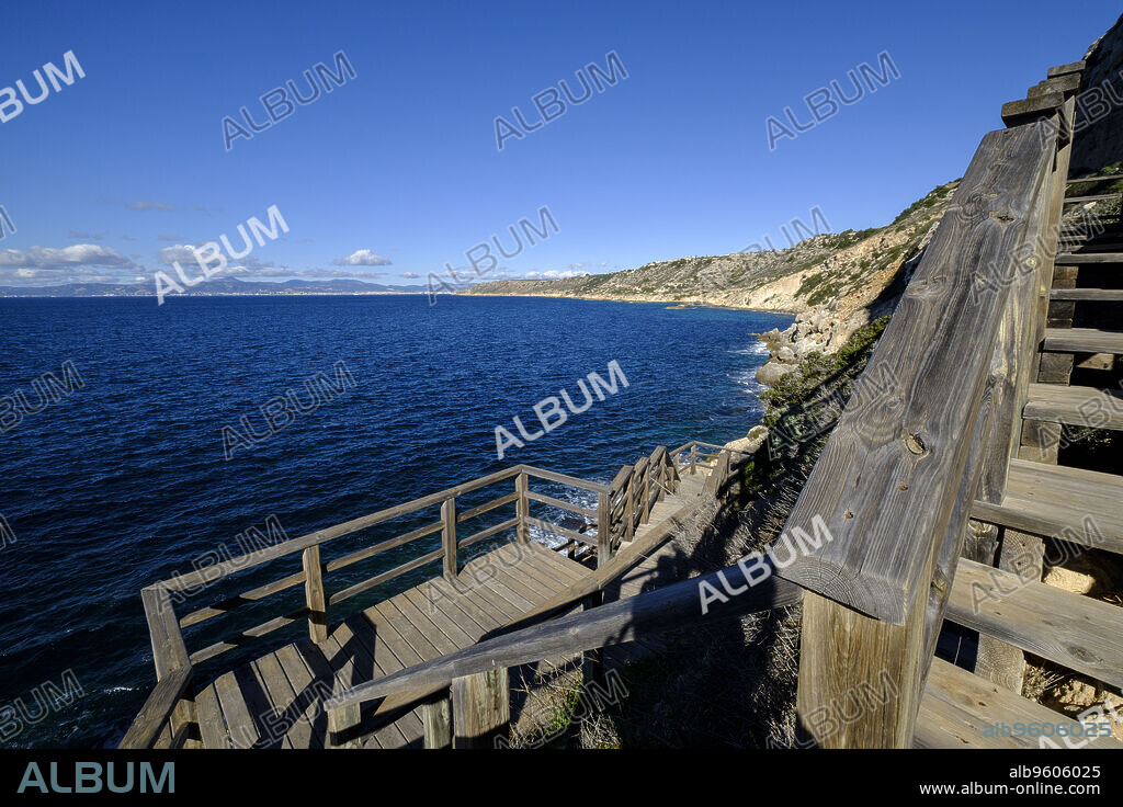 solarium de Badia Blava, Municipality of Llucmajor, Mallorca, balearic islands, spain, europe.
