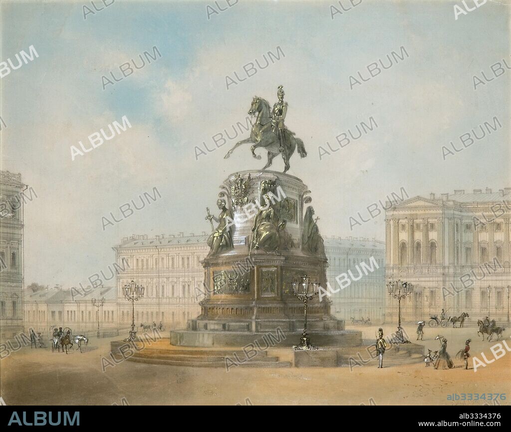 IOSIF IOSIFOVICH CHARLEMAGNE. The equestrian monument of Nicholas I of Russia on St Isaac's Square in Saint Petersburg.