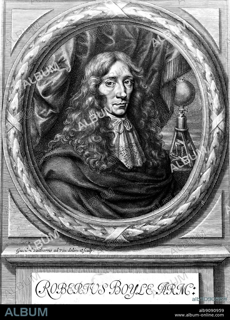Sir Robert Boyle, 1627-91. Philosopher and chmist from Ireland. He formulated Boyle's Law, which states that the volume of any given mass of gas at a constant temperature is inversely proportional to its pressure.