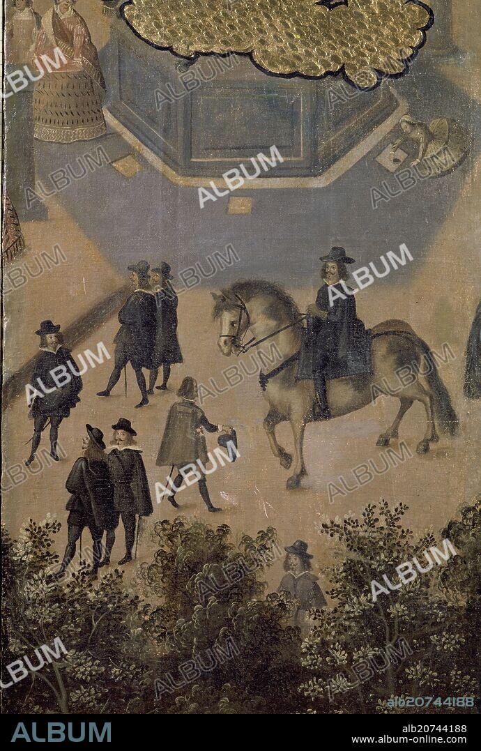 EL PALACIO DE LOS VIRREYES - BIOMBO MEXICANO - SIGLO XVII - DETALLE DE LOS CABALLEROS - Conjunto nº 87022.