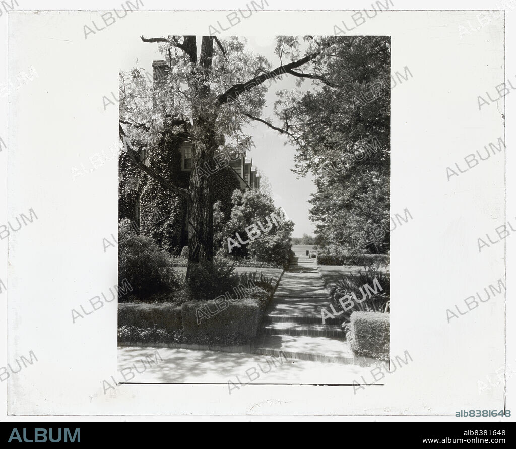 FRANCES BENJAMIN JOHNSTON. York Hall, Captain George Preston Blow, Route 1005 and Main Street, Yorktown, Virginia, 1929. House Architecture: Griffin & Wynkoop, for Captain George Preston Blow, additions to 18th century brick house, the home of Thomas Nelson Jr., 1738-1739, after purchase by Blow in 1914. Landscape: Charles Freeman Gillette, from 1914.