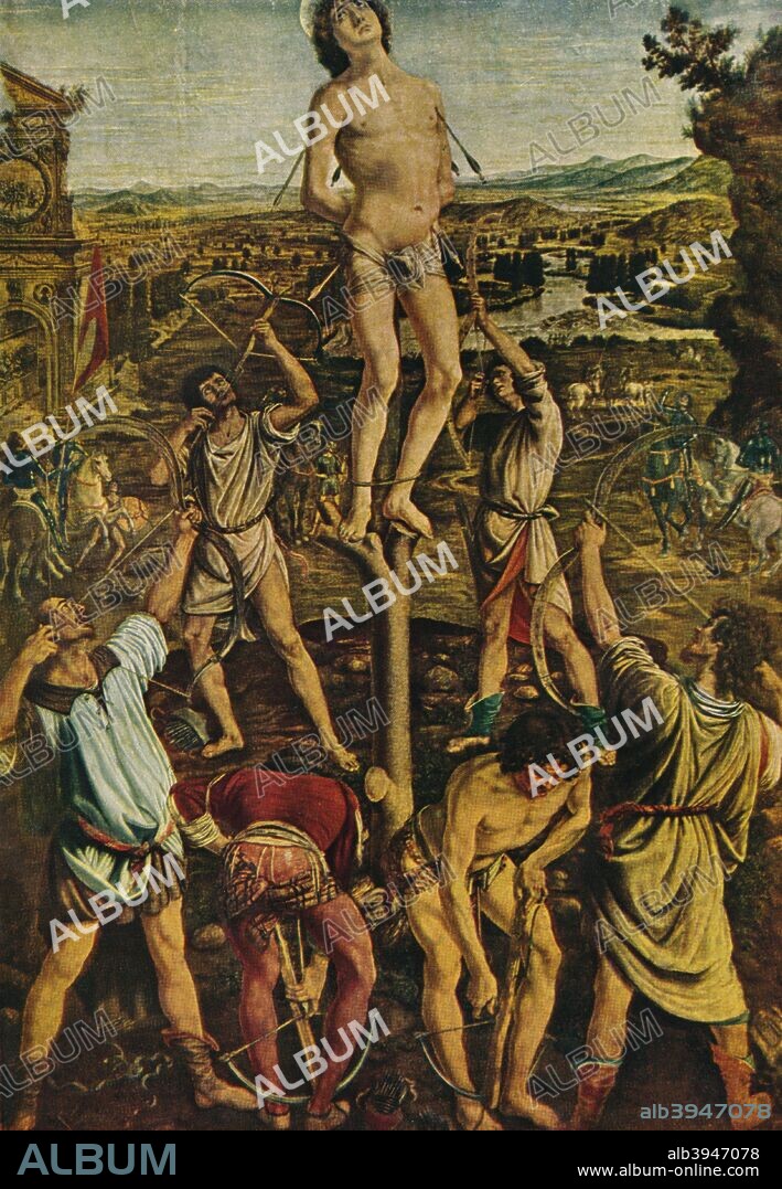 'The Martyrdom of St. Sebastian', 1475, (1909). Painting held at The National Gallery, London. From The National Gallery, Vol. One [T. C. & E. C. Jack, London and Edinburgh, 1909].