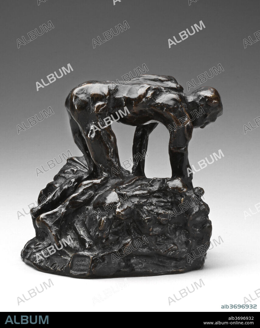 AIMé-JULES DALOU. The Binder (Le botteleur). Dated: model c. 1894, cast c. 1907/1934. Dimensions: overall: 10.1 x 10.6 x 9.9 cm (4 x 4 3/16 x 3 7/8 in.). Medium: bronze.