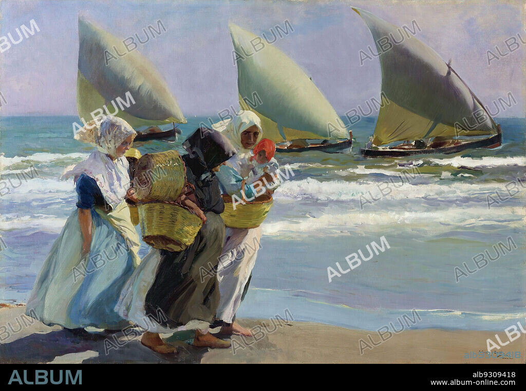 JOAQUIN SOROLLA. Joaquín Sorolla/ The three sails, 1903. Oil on canvas. 96.5 cm (37.9 in)x 138 cm (54.3 in).