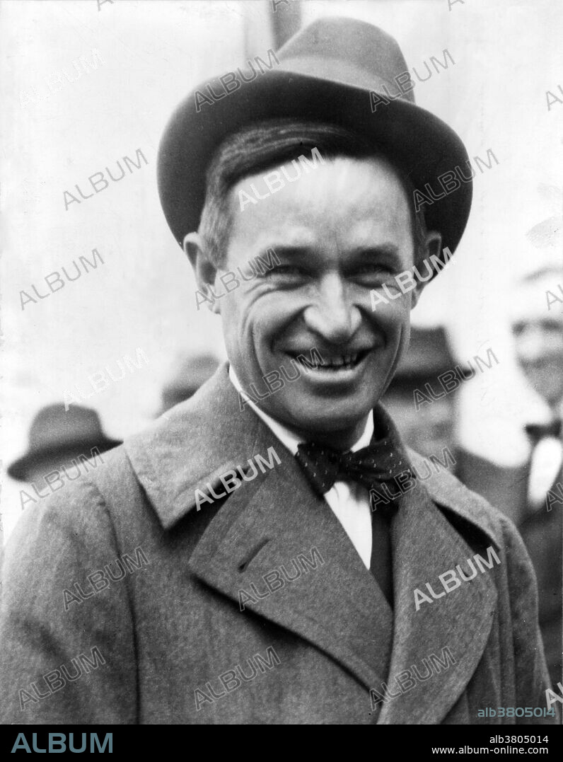 Undated Underwood & Underwood photograph of Rogers. William Penn Adair "Will" Rogers (November 4, 1879 - August 15, 1935) was an American cowboy, vaudeville performer, humorist, social commentator and motion picture actor. Known as "Oklahoma's Favorite Son," Rogers was born to a prominent Cherokee Nation family in Indian Territory (now part of Oklahoma). His vaudeville rope act led to success in the Ziegfeld Follies, which in turn led to the first of his many movie contracts. His 1920s syndicated newspaper column and his radio appearances increased his visibility and popularity. Rogers crusaded for aviation expansion, and provided Americans with firsthand accounts of his world travels. His earthy anecdotes and folksy style allowed him to poke fun at gangsters, prohibition, politicians, government programs, and a host of other controversial topics in a way that was appreciated by a national audience, with no one offended. He traveled around the world three times, made 71 movies, and wrote more than 4,000 nationally syndicated newspaper columns. He was the leading political wit of the Progressive Era, and was the highest paid Hollywood movie star at the time. Rogers died in 1935, at the age of 55, with aviator Wiley Post, when their small airplane crashed in Alaska. His untimely death shocked and saddened the nation.