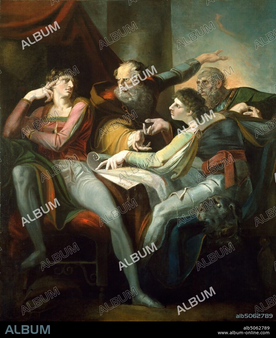 Dispute between Hotspur, Glendower, Mortimer and Worcester, 1784 Henry Fuseli, Oil Painting, Literature, William Shakespeare, Literature, Art Movement, Symbolism, Art Movement, Romanticism.