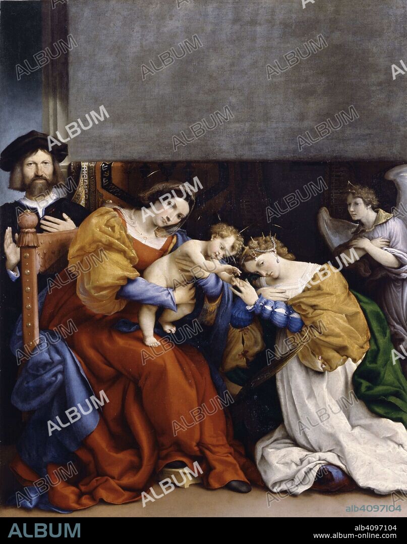LORENZO LOTTO. The Mystical Marriage of Saint Catherine with the Donor Niccolò Bonghi.