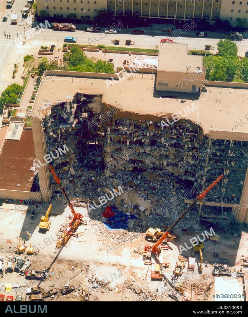 The Oklahoma City bombing was a domestic terrorist car bombing of the Alfred P. Murrah Federal Building in downtown Oklahoma City, in the state of Oklahoma, on April 19, 1995. Carried out by Timothy McVeigh and Terry Nichols, the bombing destroyed one-third of the building, killed 168 people, and injured more than 680 others. The blast destroyed or damaged 324 other buildings within a 16-block radius, shattered glass in 258 nearby buildings, and destroyed or burned 86 cars, causing an estimated $652 million worth of damage. Extensive rescue efforts were undertaken by local, state, federal, and worldwide agencies in the wake of the bombing, and substantial donations were received from across the country. The official investigation, known as "OKBOMB", saw FBI agents conduct 28,000 interviews, amass 3.5 short tons of evidence, and collect nearly one billion pieces of information. The bombers were tried and convicted in 1997.