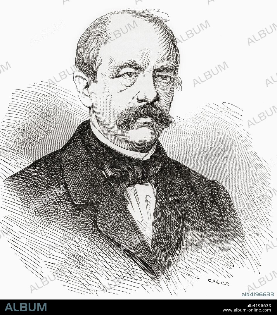 Otto Eduard Leopold, Prince of Bismarck, Duke of Lauenburg, 1815 -1898, aka Otto von Bismarck.  Conservative Prussian statesman and Chancellor of the German Empire.  From Ward and Lock's Illustrated History of the World, published c.1882.