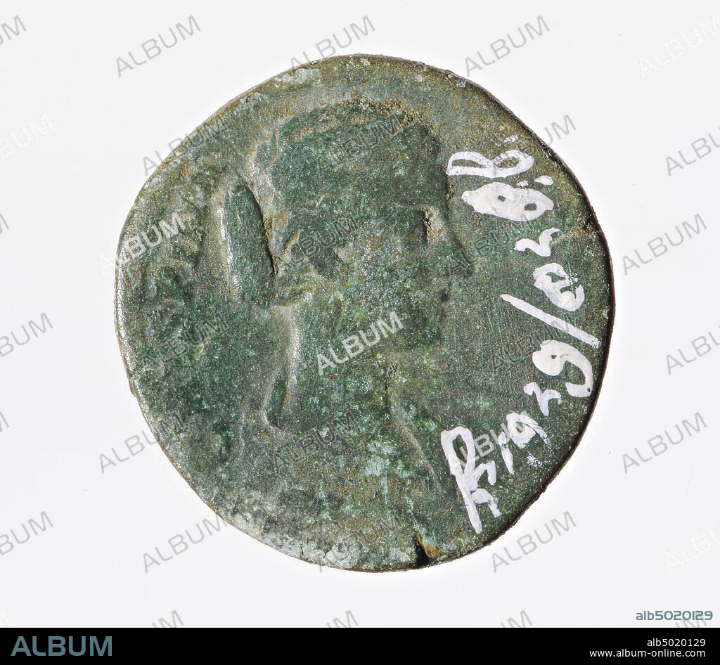 Netherlands Roman period, coin, dupondius, ash, Crispina, Commodus, metal, copper, Diam., 24 mm, wt., 11.89 gr, roman 177-185, the Netherlands, Noord-Brabant, Veldhoven, Veldhoven.