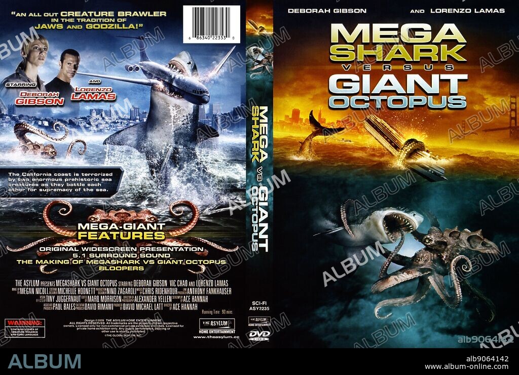 Mega Shark Versus Giant Octopus is a monster film by The Asylum, released 2009, in the United States. directed by Ace Hannah and stars singer Deborah Gibson and actor Lorenzo Lamas. The film is about the hunt for two prehistoric sea monsters causing mayhem and carnage at sea.