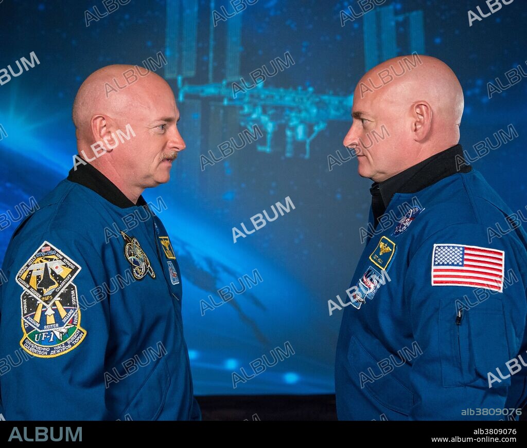 NASA Expedition 45/46 Commander, Astronaut Scott Kelly along with his brother, former Astronaut Mark Kelly at the Johnson Space Center, Houston Texas, 2015. Mark and Scott Kelly are identical twins, and will be studied for changes in their health, comparing a body in space to a body on earth. Scott Joseph Kelly (born February 21, 1964) is an American astronaut, engineer and a retired U.S. Navy Captain. A veteran of three previous missions, Kelly was selected along with Mikhail Korniyenko in November 2012 for a special year-long mission to the International Space Station. Kelly commanded the International Space Station (ISS) on Expedition 26. Kelly's identical twin brother, Mark Kelly, is a former astronaut. The Kelly brothers are the only siblings to have traveled in space. Mark Edward Kelly (born February 21, 1964) is a retired American astronaut, engineer and U.S. Navy Captain. He is the husband of former Congresswoman Gabrielle Giffords, an author, a political activist, and an aerospace executive and consultant.