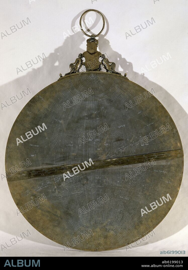 GUALTERIO ARSENIO DE LOVAINA (S XVI). ASTROLABIO DE FELIPE II - REVERSO - 1566.