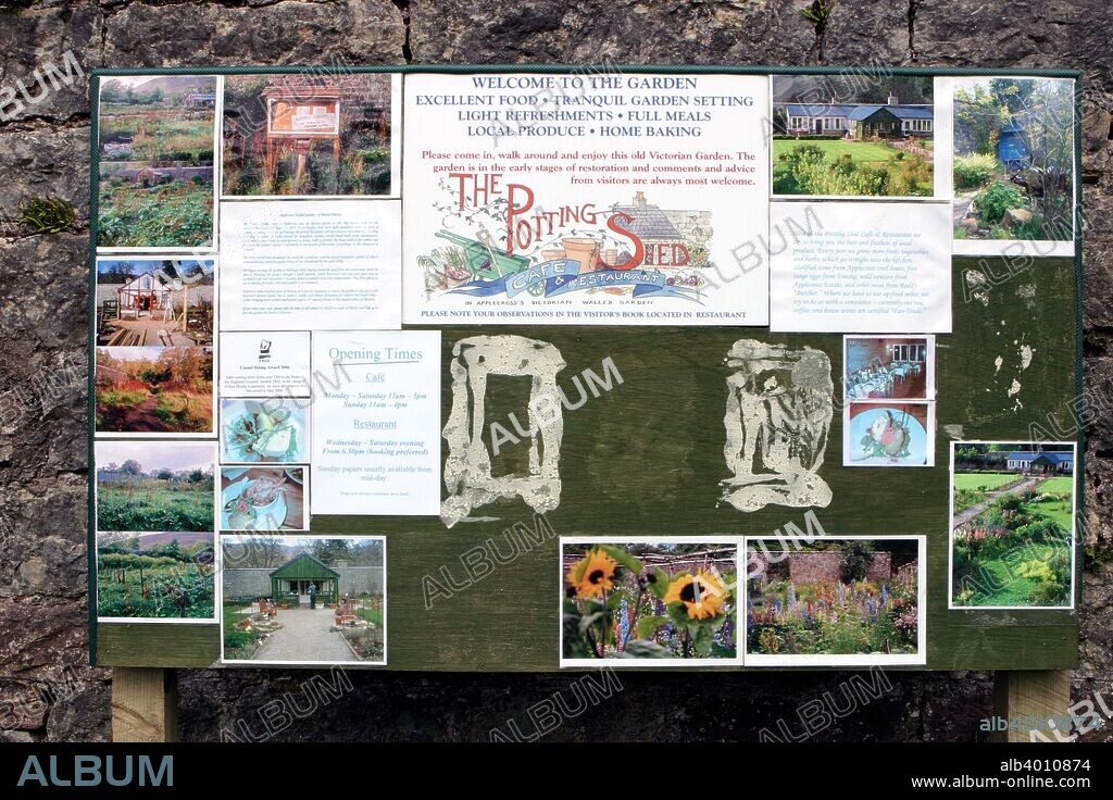 Noticeboard, The Potting Shed cafe and restaurant, Applecross, Highland, Scotland.