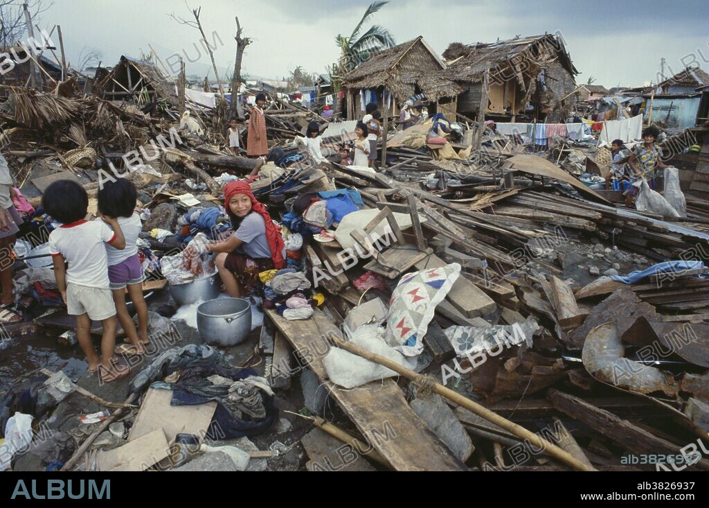 Typhoon Nina aftermath. Philippines.