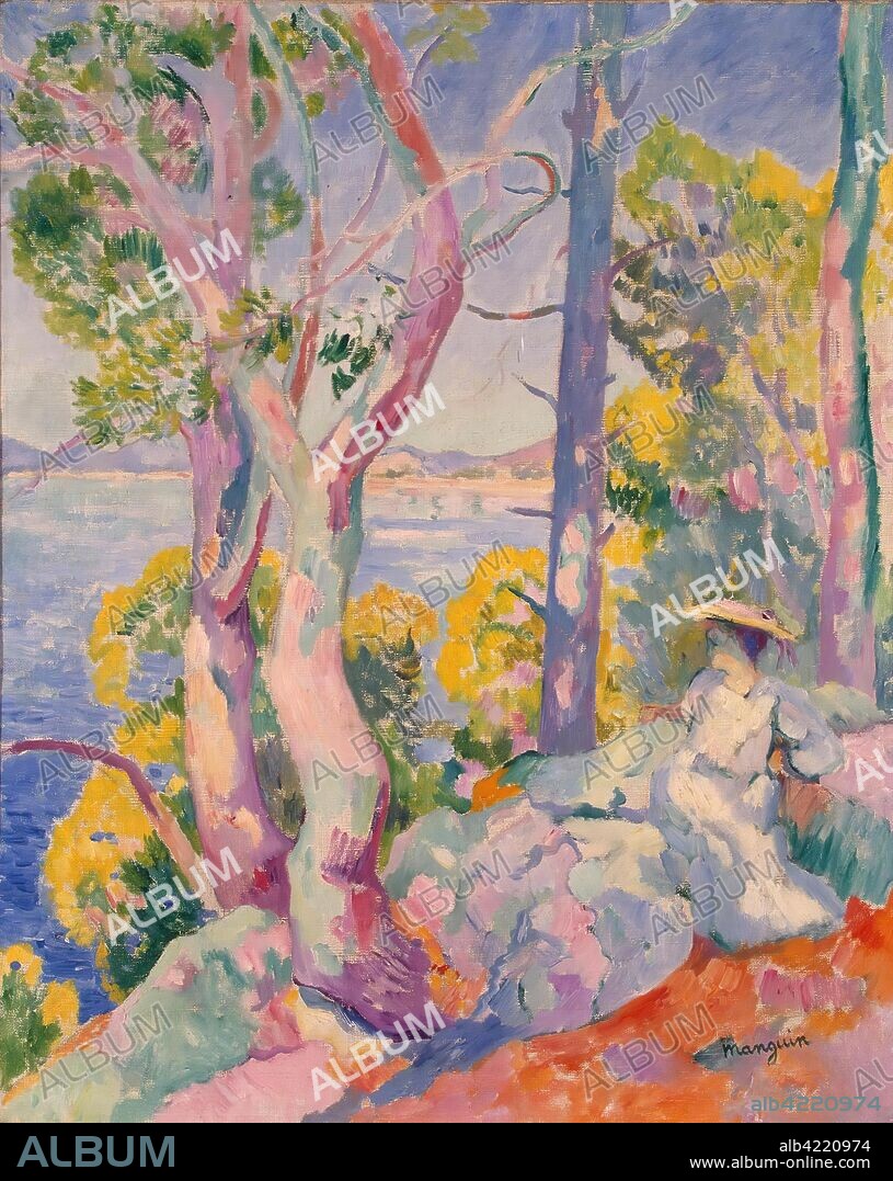 HENRI CHARLES MANGUIN. 'Morning at Cavaliere'. France, 1906. Dimensions: 81,5x65 cm.