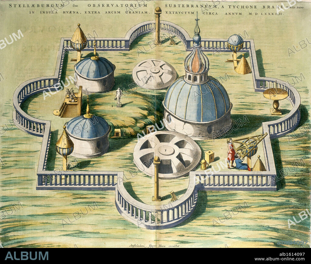 Stellebourg Observatory and Instruments circa MDLXXXII  from Le Grand Atlas   1663   Joan Blaeu (1596-1673/ Dutch)   Newberry Library, Chicago.