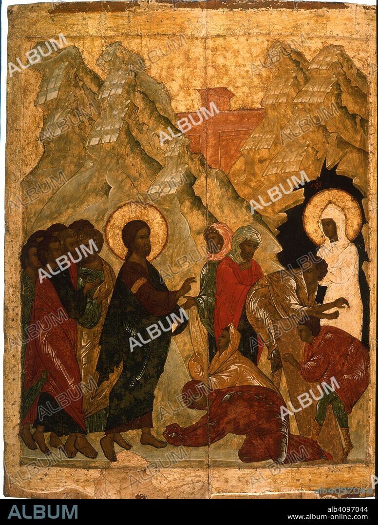 RUSSIAN ICON. The Resurrection of Lazarus.