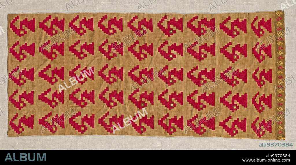 Textile Fragment, Chimú, Late Intermediate period, c.10001476, 10001470, Camelid fiber and cotton, Made in Perú, South America, Textiles, 27 9/16 x 12 5/8 in. (70 x 32 cm).