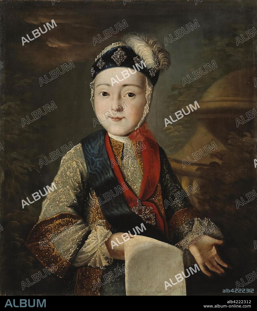 ANONYMOUS ARTIST. 18TH CENTURY. 'Portrait of Grand Duke Pavel Petrovich in childhood'. Russia, 18th century. Dimensions: 64,5x56 xx.