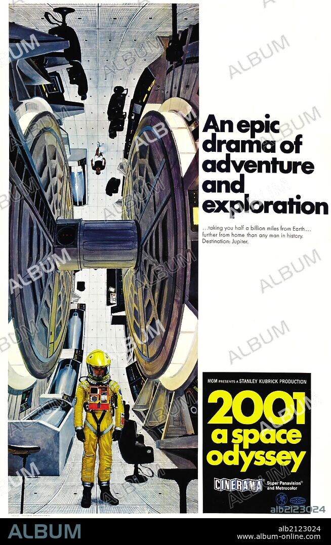 Poster de 2001: UNA ODISEA DEL ESPACIO, 1968 (2001: A SPACE ODYSSEY), dirigida por STANLEY KUBRICK. Copyright M.G.M.