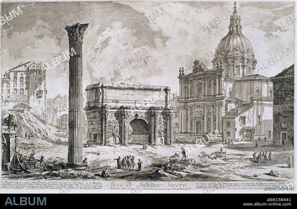 GIIVANNI BATTISTA PIRANESI (1720-1778). ARCO DE SEPTIMO SEVERO - 1761 - GRABADO.