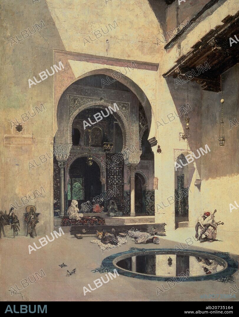 MARIANO FORTUNY. The Court of the Alhambra - 1871 - 75x59 cm - oil on canvas.