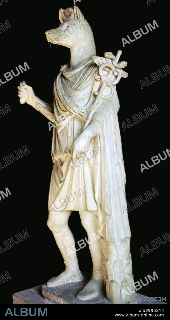 Statue of Anubis, a Romanised Egyptian deity. This is from Hadrian's villa in Tivoli, Italy, now from the Vatican Museum's collection's collection.