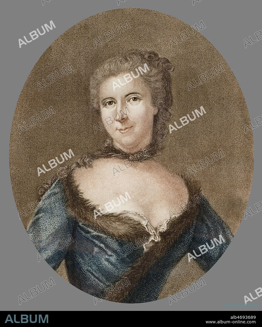 Portrait de Gabrielle Emilie de Breteuil (1706-1749) dite marquise du Chatelet. Peinture d'apres Marianne LOIR vers 1750. Credit: Chateau de Breteuil/KHARBINE-TAPABOR.